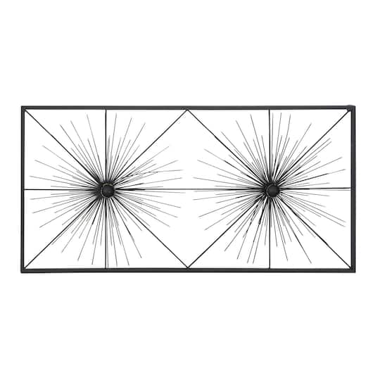 Black Starburst Twins Metal Wall Art